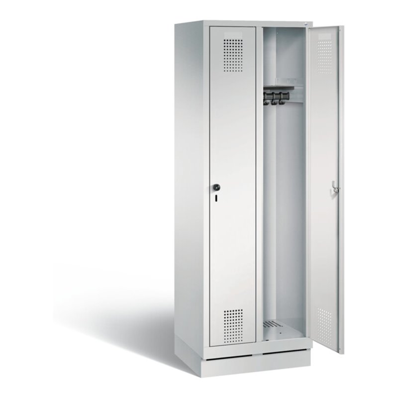 C+P Garderobenschrank Evolo, H1800xB610xT500mm, Front Lichtgrau, Korpus Lichtgrau (48020-20)