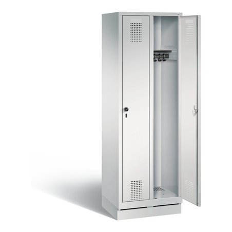 C+P Garderobenschrank Evolo, H1800xB610xT500mm, Front Lichtgrau, Korpus Lichtgrau (48020-20)