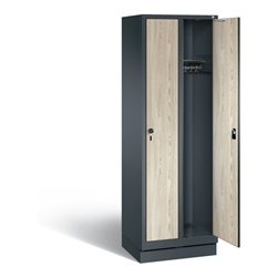 C+P Garderobenschrank Evolo, H1800xB610xT500mm, Front Dekor Sen-Esche, Korpus Anthrazitgrau (48020-20)