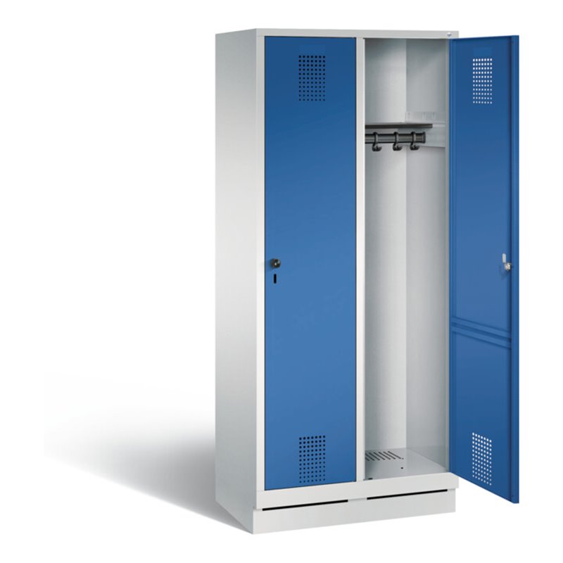 C+P Garderobenschrank Evolo, H1800xB810xT500mm, Front Enzianblau, Korpus Lichtgrau (48020-22)