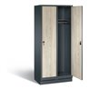 C+P Garderobenschrank Evolo, H1800xB810xT500mm, Front Dekor Sen-Esche, Korpus Anthrazitgrau (48020-22)
