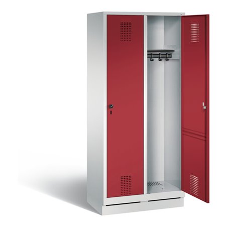 C+P Garderobenschrank Evolo, H1800xB810xT500mm, Front Rubinrot, Korpus Lichtgrau (48020-22)