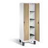 C+P Wäsche-Spind Evolo, H1850xB610xT500mm, Front Dekor Eiche Sereno, Korpus Verkehrsweiß (48010-20B)