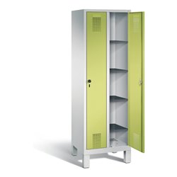 C+P Wäsche-Spind Evolo, H1850xB610xT500mm, Front Viridingrün, Korpus Lichtgrau (48010-20B)