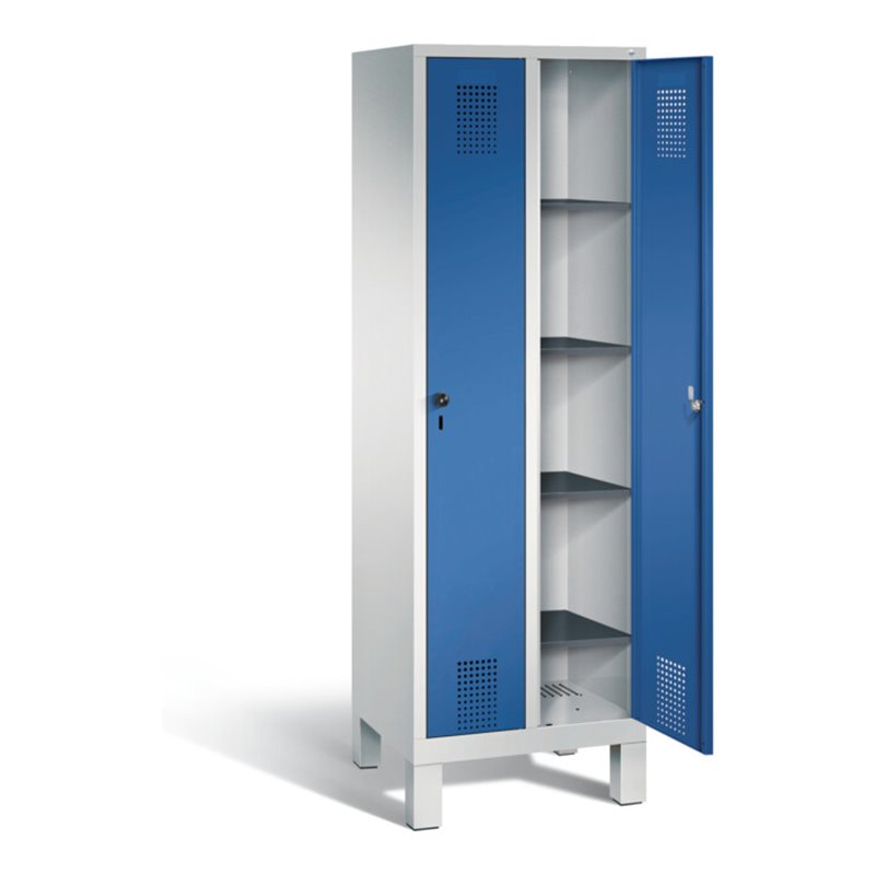 C+P Wäsche-Spind Evolo, H1850xB610xT500mm, Front Enzianblau, Korpus Lichtgrau (48010-20B)