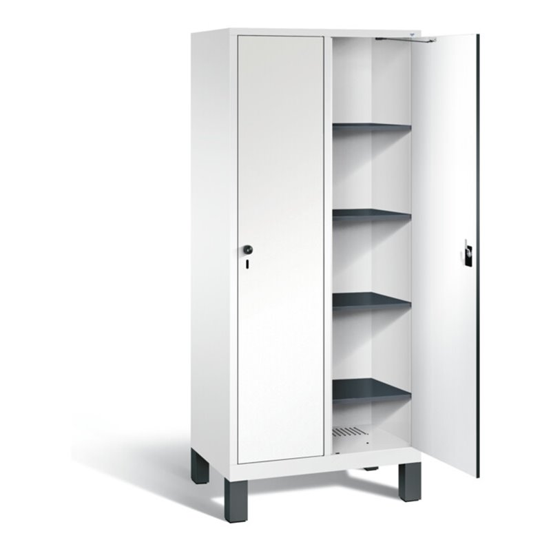 C+P Wäsche-Spind Evolo, H1850xB810xT500mm, Front Dekor Weiß, Korpus Verkehrsweiß (48010-22B)