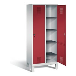 C+P Wäsche-Spind Evolo, H1850xB810xT500mm, Front Rubinrot, Korpus Lichtgrau (48010-22B)