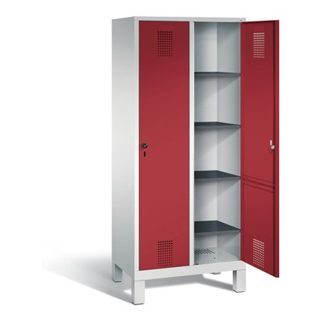 C+P Wäsche-Spind Evolo, H1850xB810xT500mm, Front Rubinrot, Korpus Lichtgrau (48010-22B)