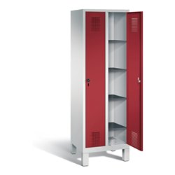 C+P Wäsche-Spind Evolo, H1850xB610xT500mm, Front Rubinrot, Korpus Lichtgrau (48010-20B)