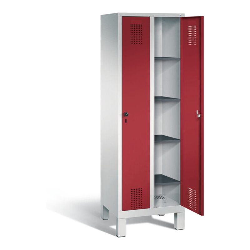 C+P Wäsche-Spind Evolo, H1850xB610xT500mm, Front Rubinrot, Korpus Lichtgrau (48010-20B)