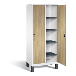 C+P Wäsche-Spind Evolo, H1850xB810xT500mm, Front Dekor Eiche Sereno, Korpus Verkehrsweiß (48010-22B)