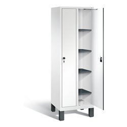 C+P Wäsche-Spind Evolo, H1850xB610xT500mm, Front Dekor Weiß, Korpus Verkehrsweiß (48010-20B)