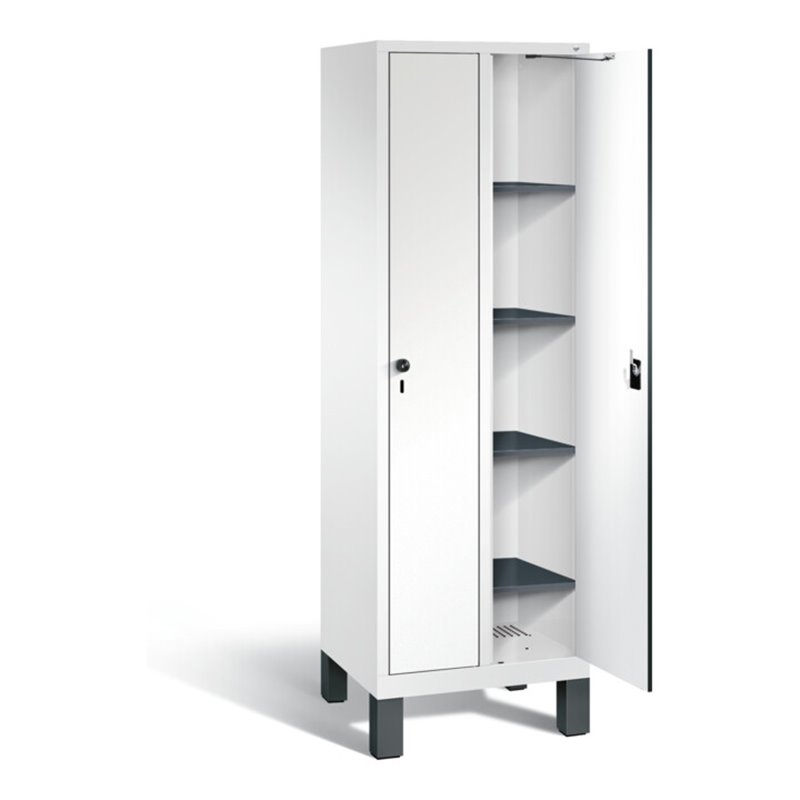 C+P Wäsche-Spind Evolo, H1850xB610xT500mm, Front Dekor Weiß, Korpus Verkehrsweiß (48010-20B)