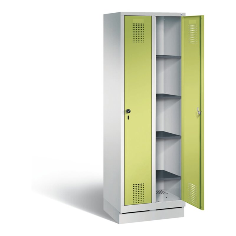 C+P Wäsche-Spind Evolo, H1800xB610xT500mm, Front Viridingrün, Korpus Lichtgrau (48020-20B)