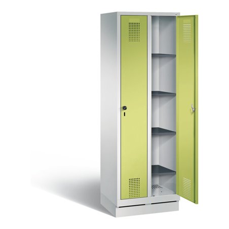 C+P Wäsche-Spind Evolo, H1800xB610xT500mm, Front Viridingrün, Korpus Lichtgrau (48020-20B)