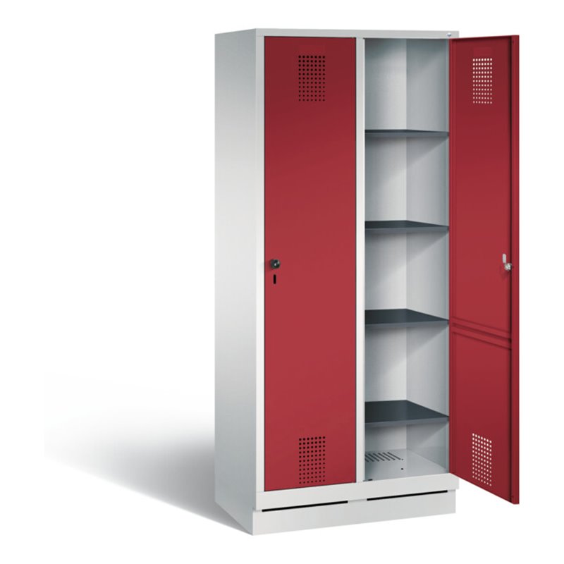 C+P Wäsche-Spind Evolo, H1800xB810xT500mm, Front Rubinrot, Korpus Lichtgrau (48020-22B)