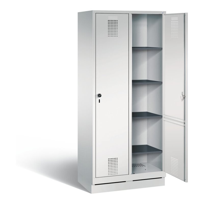 C+P Wäsche-Spind Evolo, H1800xB810xT500mm, Front Lichtgrau, Korpus Lichtgrau (48020-22B)