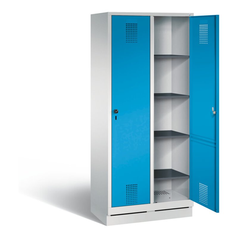 C+P Wäsche-Spind Evolo, H1800xB810xT500mm, Front Lichtblau, Korpus Lichtgrau (48020-22B)