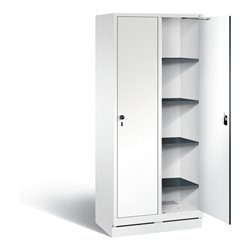 C+P Wäsche-Spind Evolo, H1800xB810xT500mm, Front Dekor Weiß, Korpus Verkehrsweiß (48020-22B)