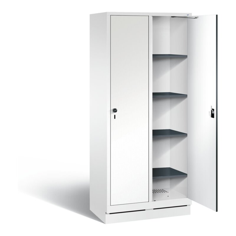 C+P Wäsche-Spind Evolo, H1800xB810xT500mm, Front Dekor Weiß, Korpus Verkehrsweiß (48020-22B)