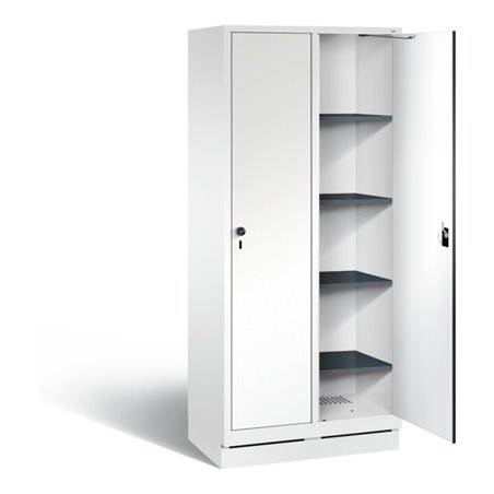 C+P Wäsche-Spind Evolo, H1800xB810xT500mm, Front Dekor Weiß, Korpus Verkehrsweiß (48020-22B)