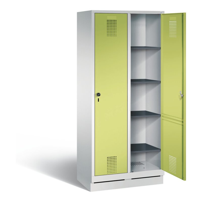 C+P Wäsche-Spind Evolo, H1800xB810xT500mm, Front Viridingrün, Korpus Lichtgrau (48020-22B)