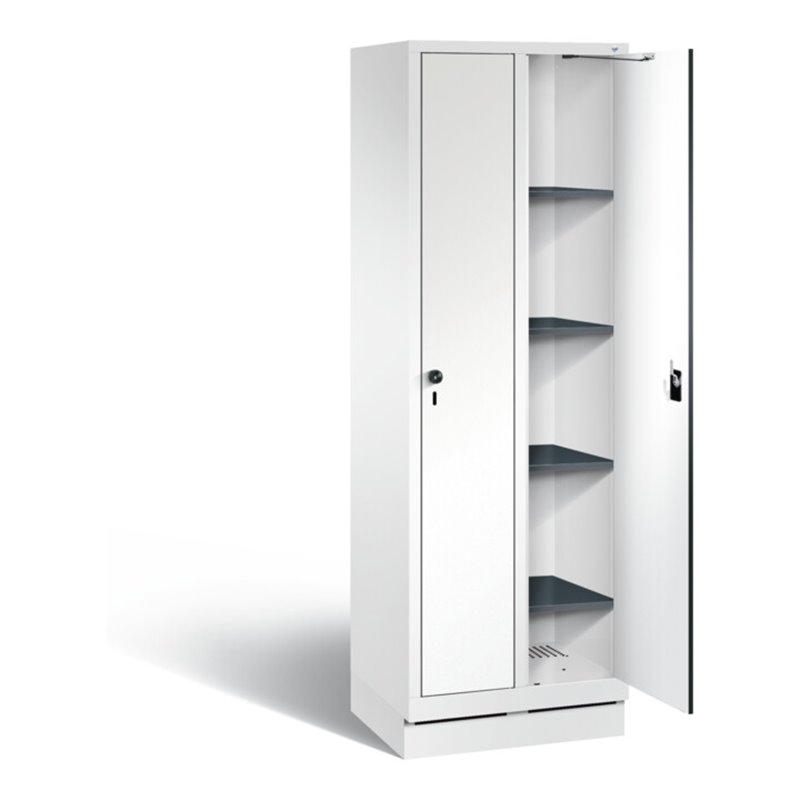 C+P Wäsche-Spind Evolo, H1800xB610xT500mm, Front Dekor Weiß, Korpus Verkehrsweiß (48020-20B)