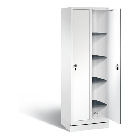 C+P Wäsche-Spind Evolo, H1800xB610xT500mm, Front Dekor Weiß, Korpus Verkehrsweiß (48020-20B)