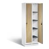 C+P Wäsche-Spind Evolo, H1800xB610xT500mm, Front Dekor Eiche Sereno, Korpus Verkehrsweiß (48020-20B)