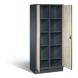 C+P Wäsche-Spind Evolo, H1800xB810xT500mm, Front Dekor Sen-Esche, Korpus Anthrazitgrau (48022-22B)