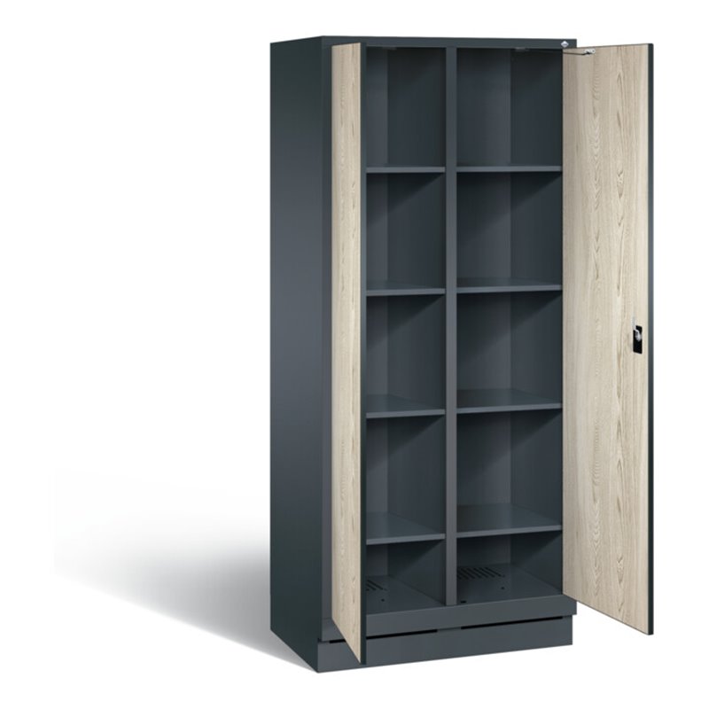 C+P Wäsche-Spind Evolo, H1800xB810xT500mm, Front Dekor Sen-Esche, Korpus Anthrazitgrau (48022-22B)