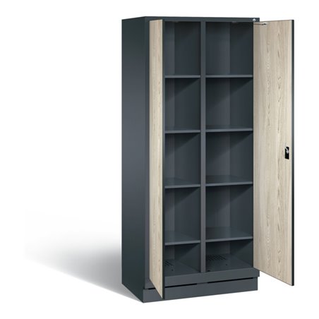 C+P Wäsche-Spind Evolo, H1800xB810xT500mm, Front Dekor Sen-Esche, Korpus Anthrazitgrau (48022-22B)