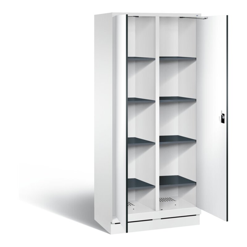 C+P Wäsche-Spind Evolo, H1800xB810xT500mm, Front Dekor Weiß, Korpus Verkehrsweiß (48022-22B)