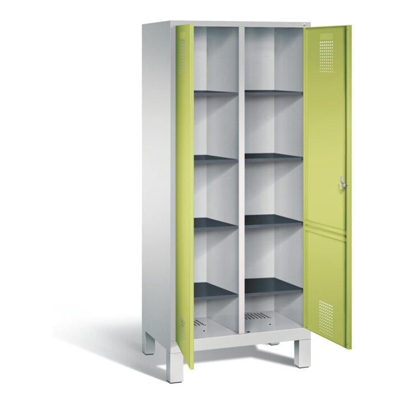 C+P Wäsche-Spind Evolo, H1850xB810xT500mm, Front Viridingrün, Korpus Lichtgrau (48012-22B)