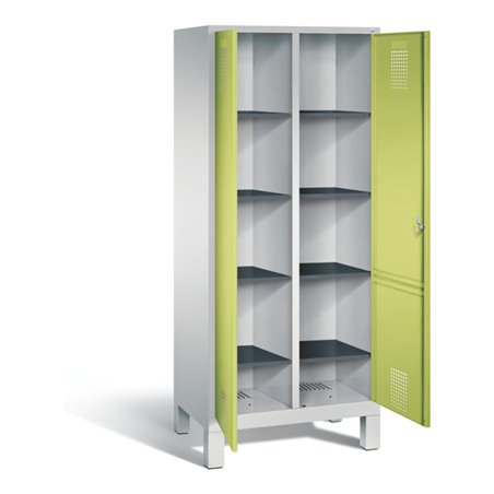 C+P Wäsche-Spind Evolo, H1850xB810xT500mm, Front Viridingrün, Korpus Lichtgrau (48012-22B)