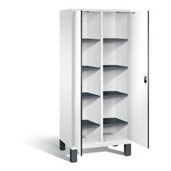 C+P Wäsche-Spind Evolo, H1850xB810xT500mm, Front Dekor Weiß, Korpus Verkehrsweiß (48012-22B)