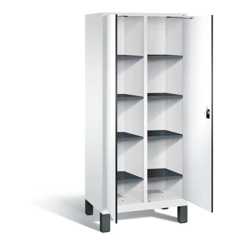 C+P Wäsche-Spind Evolo, H1850xB810xT500mm, Front Dekor Weiß, Korpus Verkehrsweiß (48012-22B)