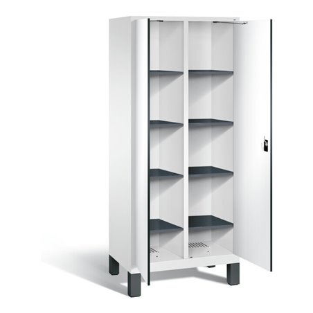 C+P Wäsche-Spind Evolo, H1850xB810xT500mm, Front Dekor Weiß, Korpus Verkehrsweiß (48012-22B)