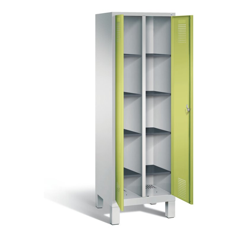 C+P Wäsche-Spind Evolo, H1850xB610xT500mm, Front Viridingrün, Korpus Lichtgrau (48012-20B)