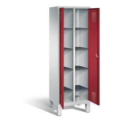 C+P Wäsche-Spind Evolo, H1850xB610xT500mm, Front Rubinrot, Korpus Lichtgrau (48012-20B)