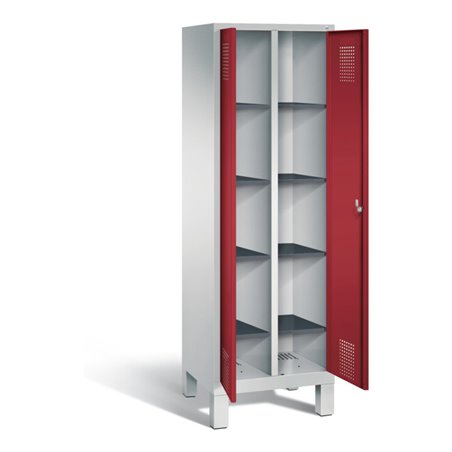 C+P Wäsche-Spind Evolo, H1850xB610xT500mm, Front Rubinrot, Korpus Lichtgrau (48012-20B)