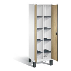 C+P Wäsche-Spind Evolo, H1850xB610xT500mm, Front Dekor Eiche Sereno, Korpus Verkehrsweiß (48012-20B)