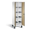 C+P Wäsche-Spind Evolo, H1850xB610xT500mm, Front Dekor Eiche Sereno, Korpus Verkehrsweiß (48012-20B)