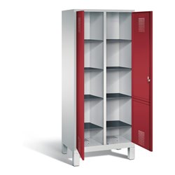 C+P Wäsche-Spind Evolo, H1850xB810xT500mm, Front Rubinrot, Korpus Lichtgrau (48012-22B)