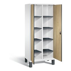 C+P Wäsche-Spind Evolo, H1850xB810xT500mm, Front Dekor Eiche Sereno, Korpus Verkehrsweiß (48012-22B)