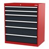 STIER Schubladenschrank mit 6 Schubladen BxTxH 900x575x1020 mm RAL 3020 / RAL 7016