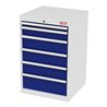 STIER Schubladenschrank mit 6 Schubladen BxTxH 600x575x920 mm RAL 7035 / RAL 5010