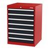 STIER Schubladenschrank mit 7 Schubladen BxTxH 600x575x820 mm RAL 3020 / RAL 7016