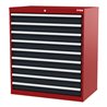 STIER Schubladenschrank mit 9 Schubladen BxTxH 900x575x1020 mm RAL 3020 / RAL 7016