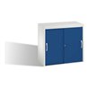 C+P Sideboard mit Schiebetüren Acurado, H720xB800xT400mm, Front Enzianblau, Korpus Lichtgrau
